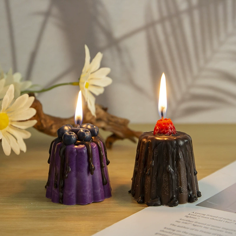 Home Fragrance Blueberry Scented Candle - 1 قطعة شمعة بودنغ لطيفة للعلاج
