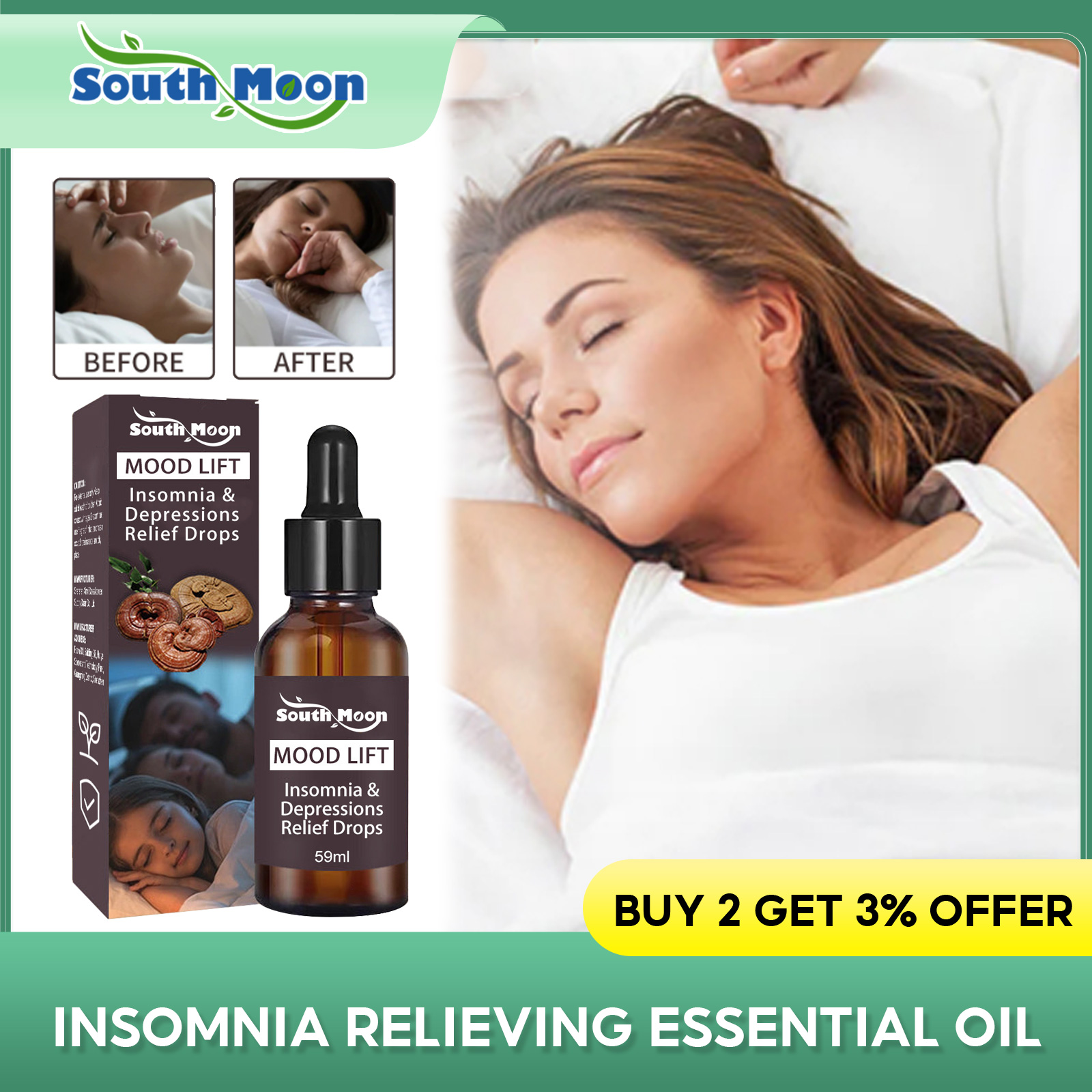 Lavender Pillow Spray - علاج الأرق قطرات النوم العميق الصداع