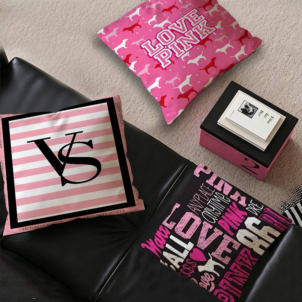 Home Fragrance Victoria Secret - غطاء وسادة كلاسيكي بشعار V-VictoriaS S-Secret،