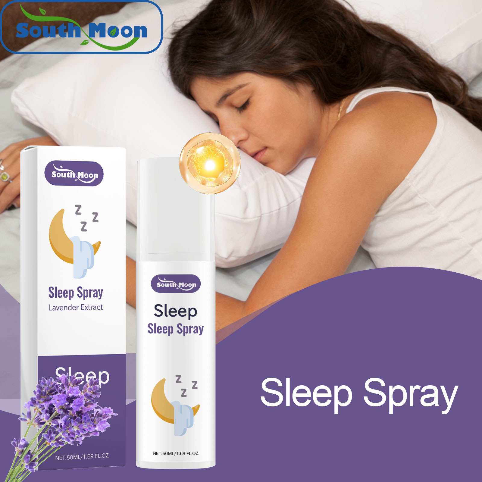 Lavender Pillow Spray - الخزامى النوم رذاذ سقوط النوم الاسترخاء