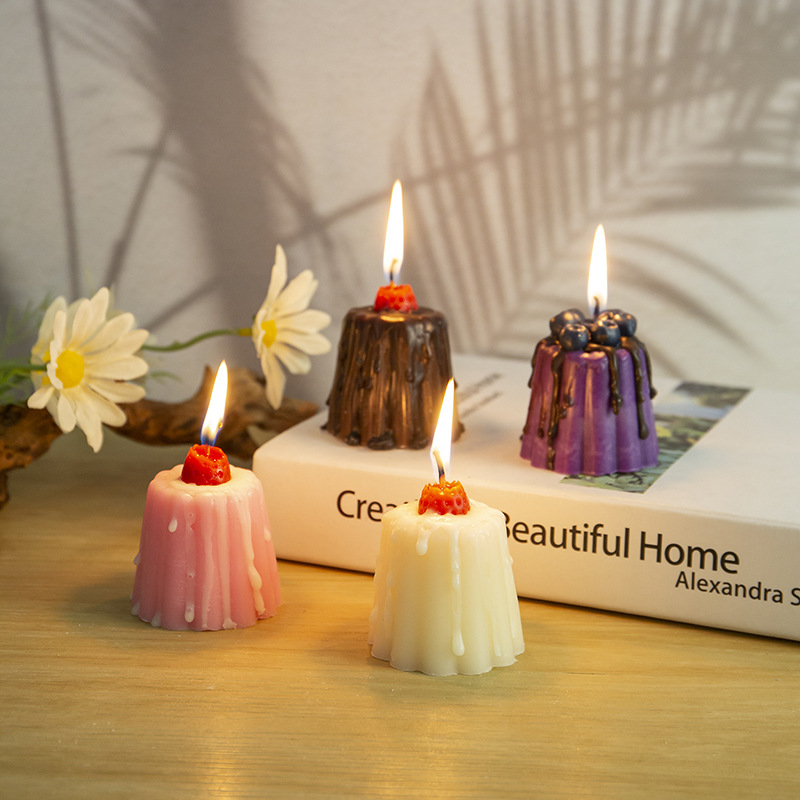 1 قطعة شمعة بودنغ لطيفة للعلاج - مراجعة Home Fragrance Blueberry Scented Candle وسعره